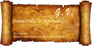 Gavallér Vivien névjegykártya
